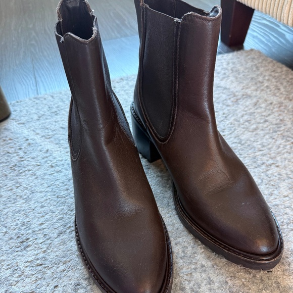 Thursday Boot Company Shoes - Knockout High Heel Chelsea Boot in Chocolate Brown